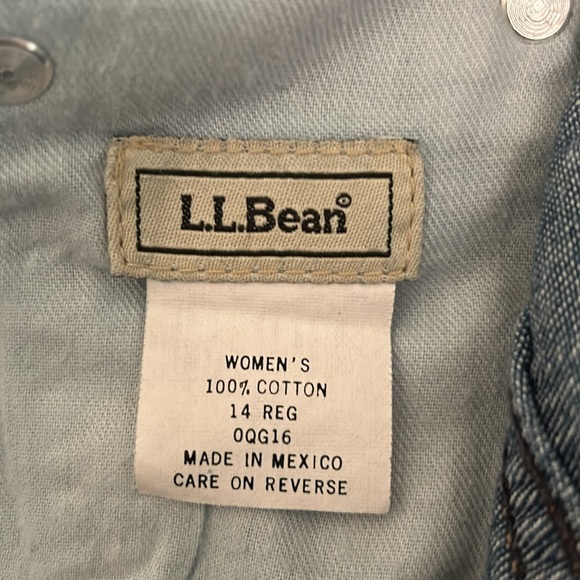 L.L.Bean Women’s Straight High Rise Jeans Blue Cotton Denim Size 14 Casual Mom - Picture 6 of 9